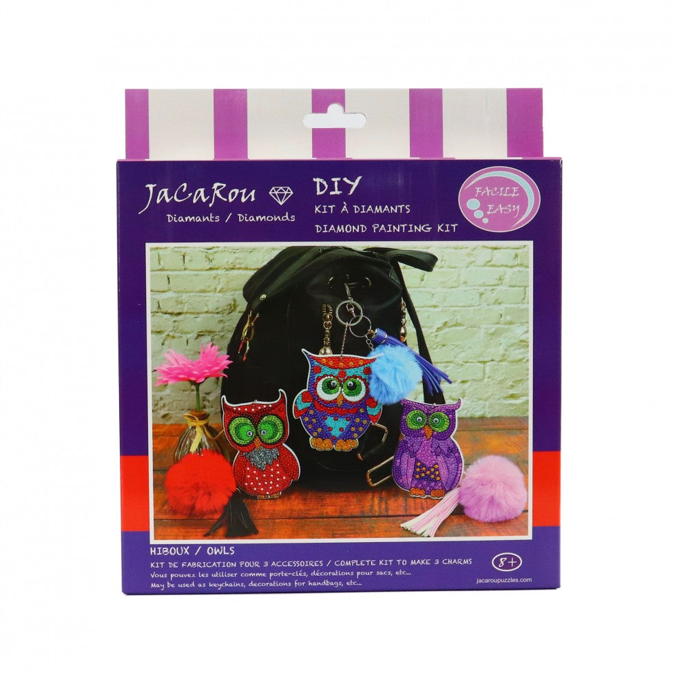 Kit de broderie décoration pour sacs - HIBOUX
