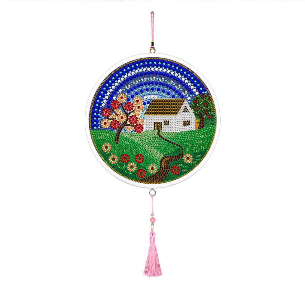 Kit de broderie avec cadre rond - MAISON
