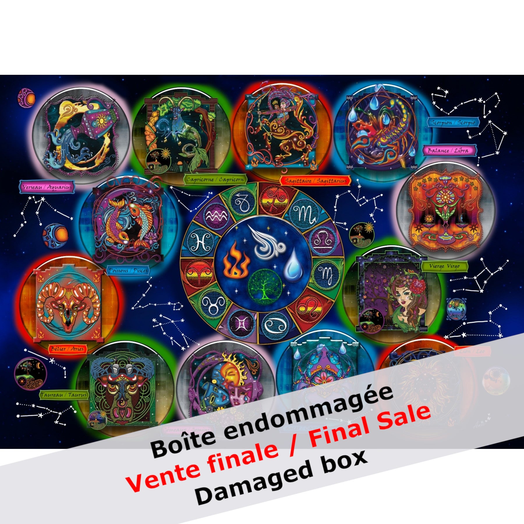 -30% BOÎTE ENDOMMAGÉE Casse-Tête 2000 morceaux ZODIAQUE Par ANIE MALTAIS
