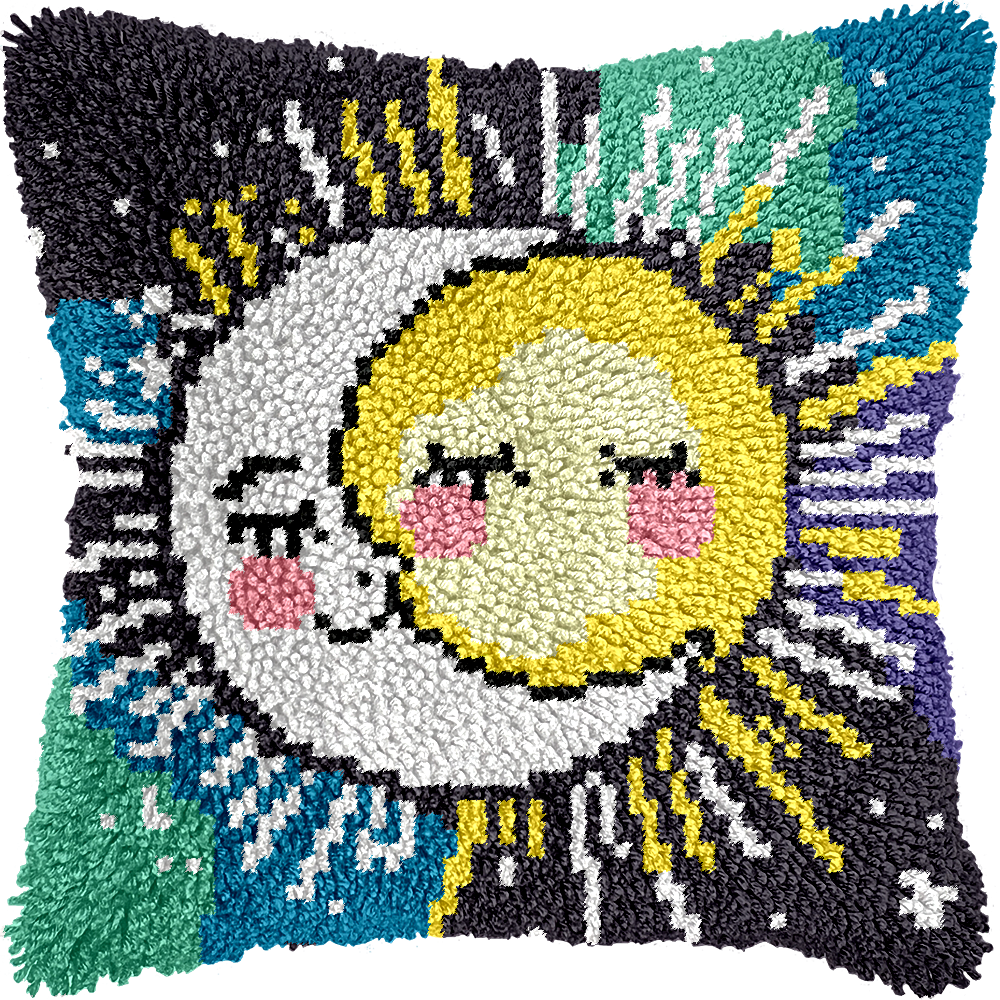 Points noués - Housse de coussin - SOLEIL