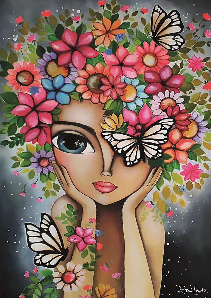 Puzzle - LADY WITH FLOWERS