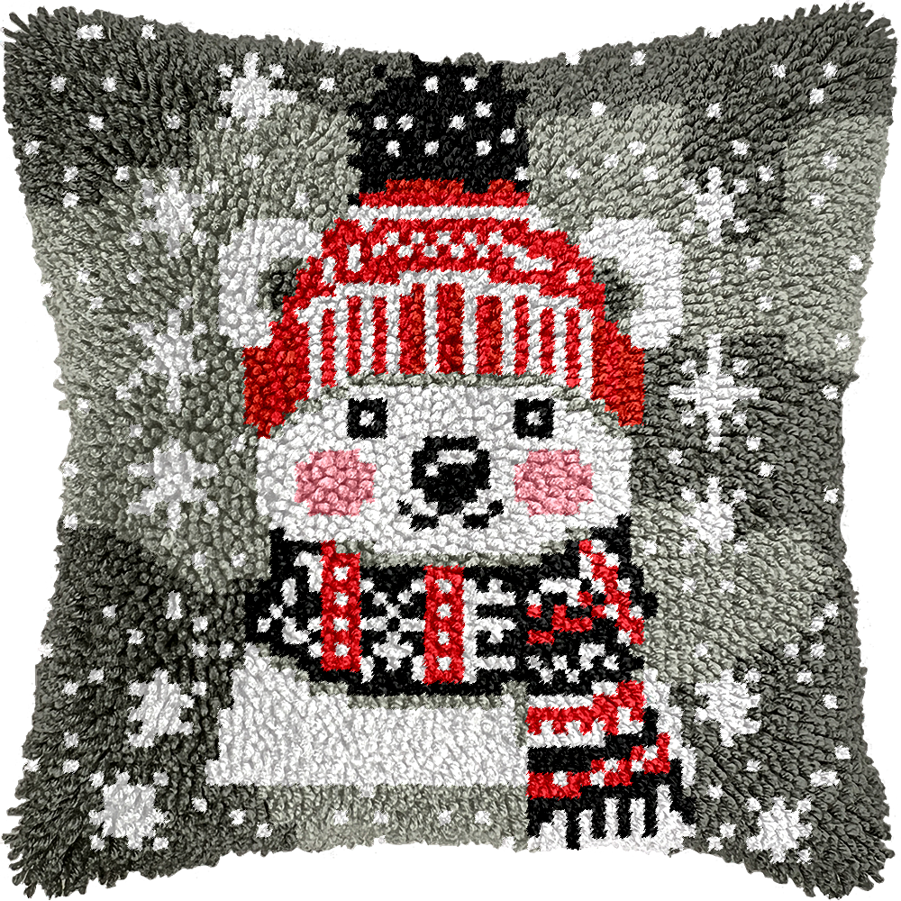 Points noués - Housse de coussin - OURS POLAIRE