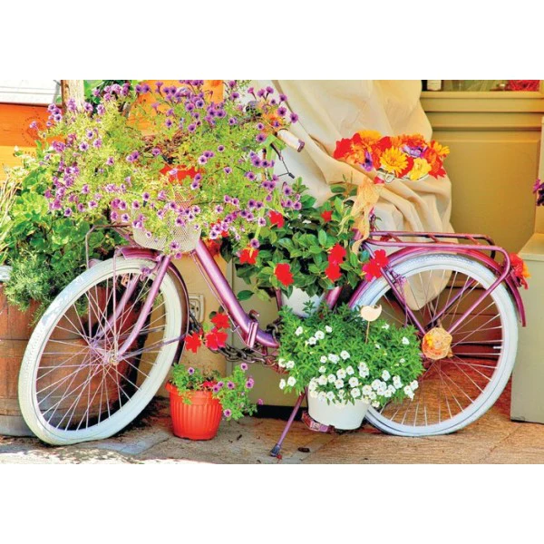 Puzzle - BICYCLE WITH FLOWERS