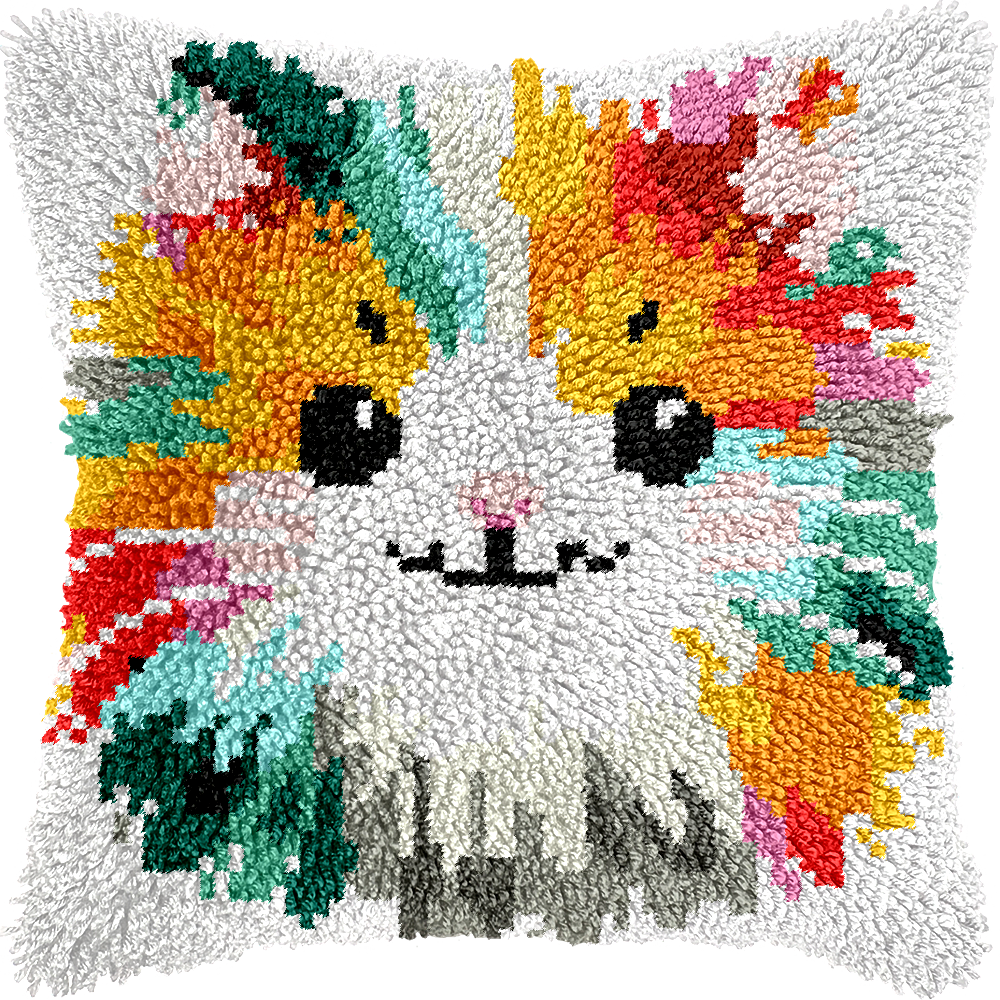 Points noués - Housse de coussin - CHAT