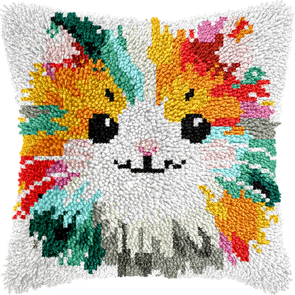 Points noués - Housse de coussin - CHAT