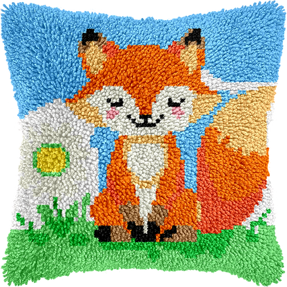 Points noués - Housse de coussin - RENARD
