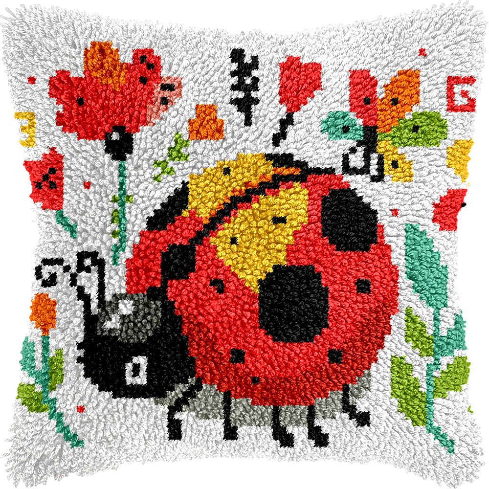 Points noués - Housse de coussin - COCCINELLE