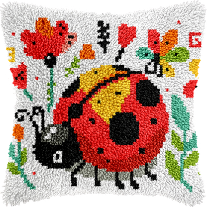 Points noués - Housse de coussin - COCCINELLE