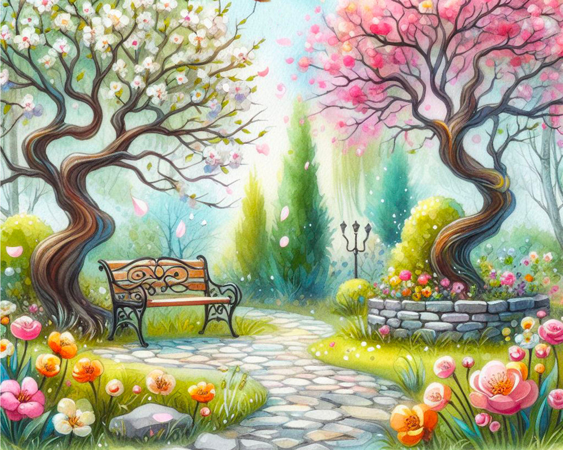 Broderie de diamant RONDS - BLOSSOMS IN PARK