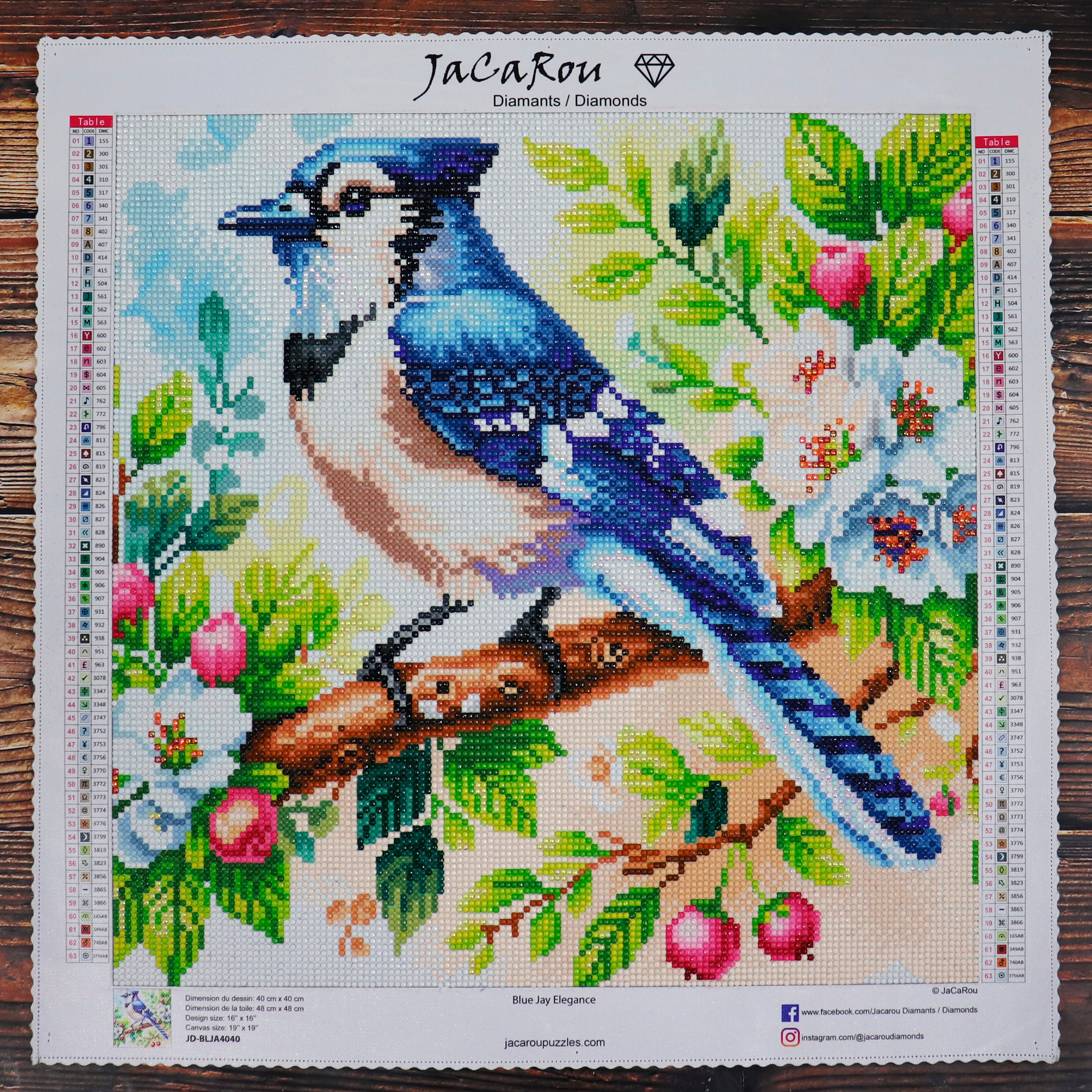 Diamond Painting -  BLUE JAY ELEGANCE