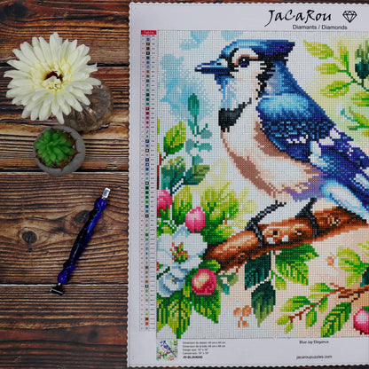 Diamond Painting -  BLUE JAY ELEGANCE