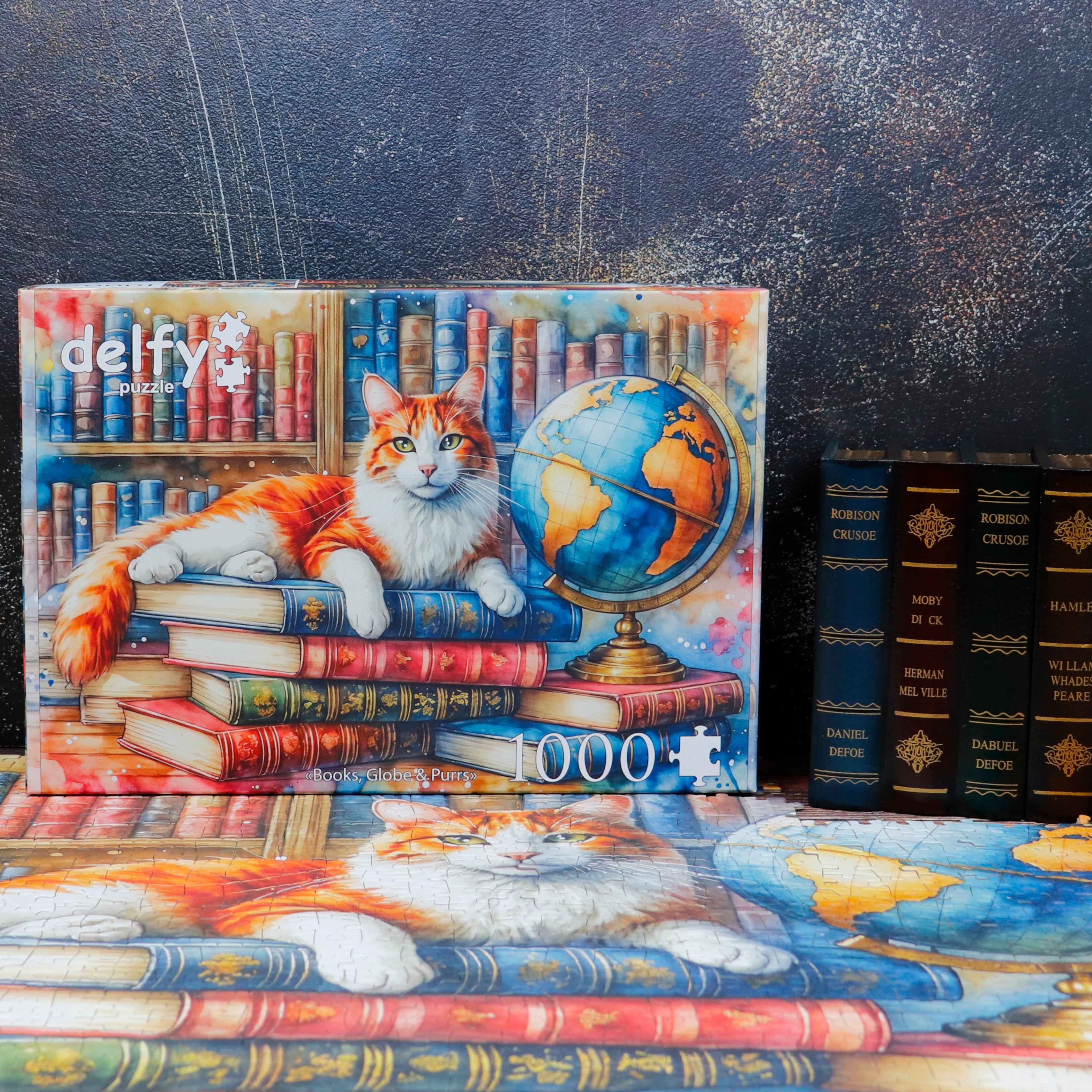 Puzzle - BOOKS, GLOBE &amp; PURRS