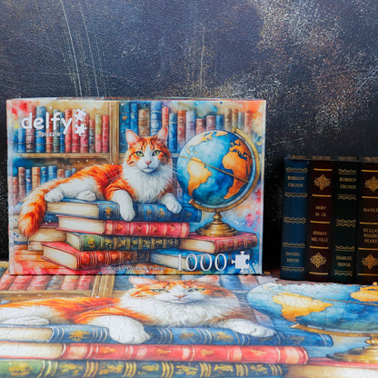 Puzzle - BOOKS, GLOBE &amp; PURRS