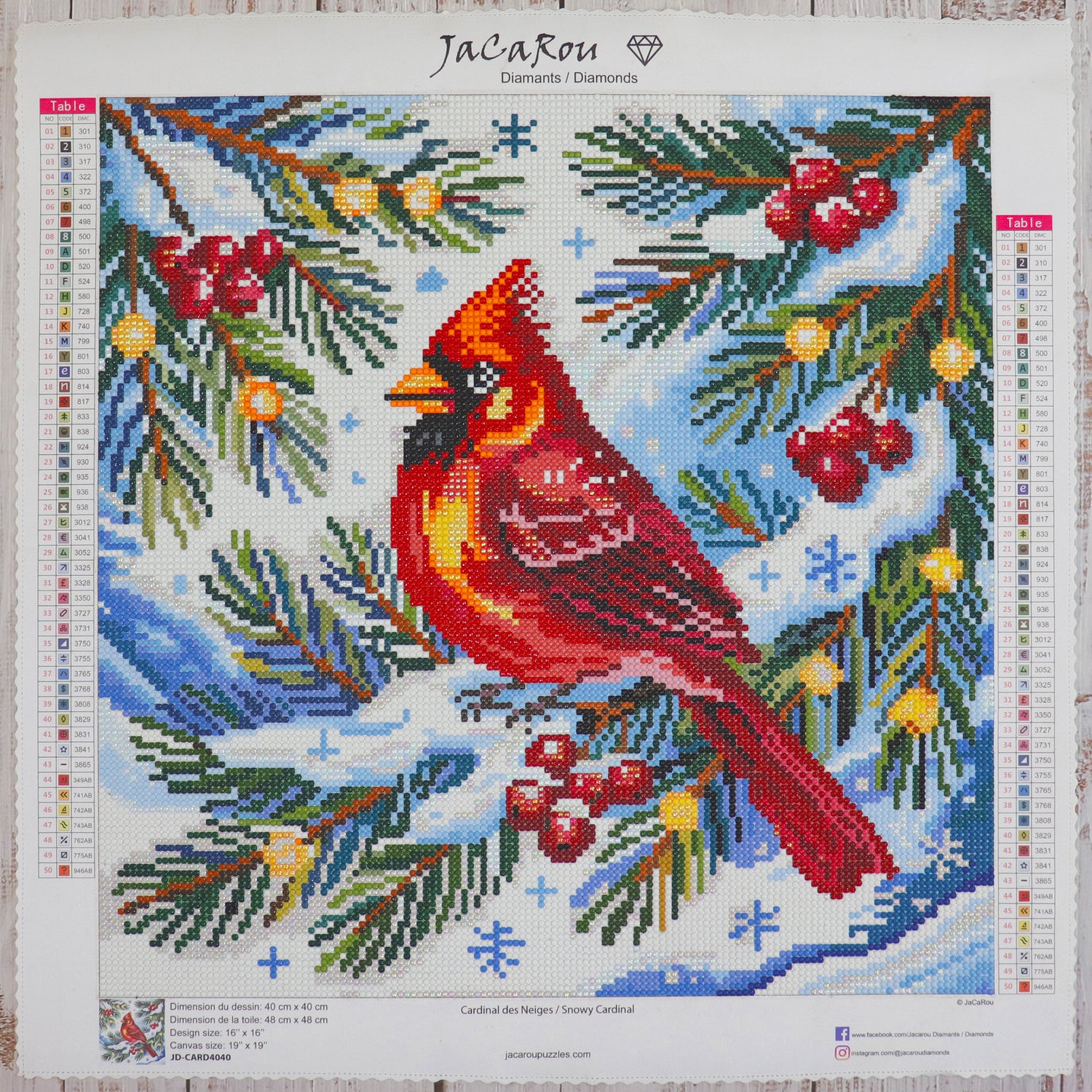 Broderie de diamant RONDS - CARDINAL DES NEIGES
