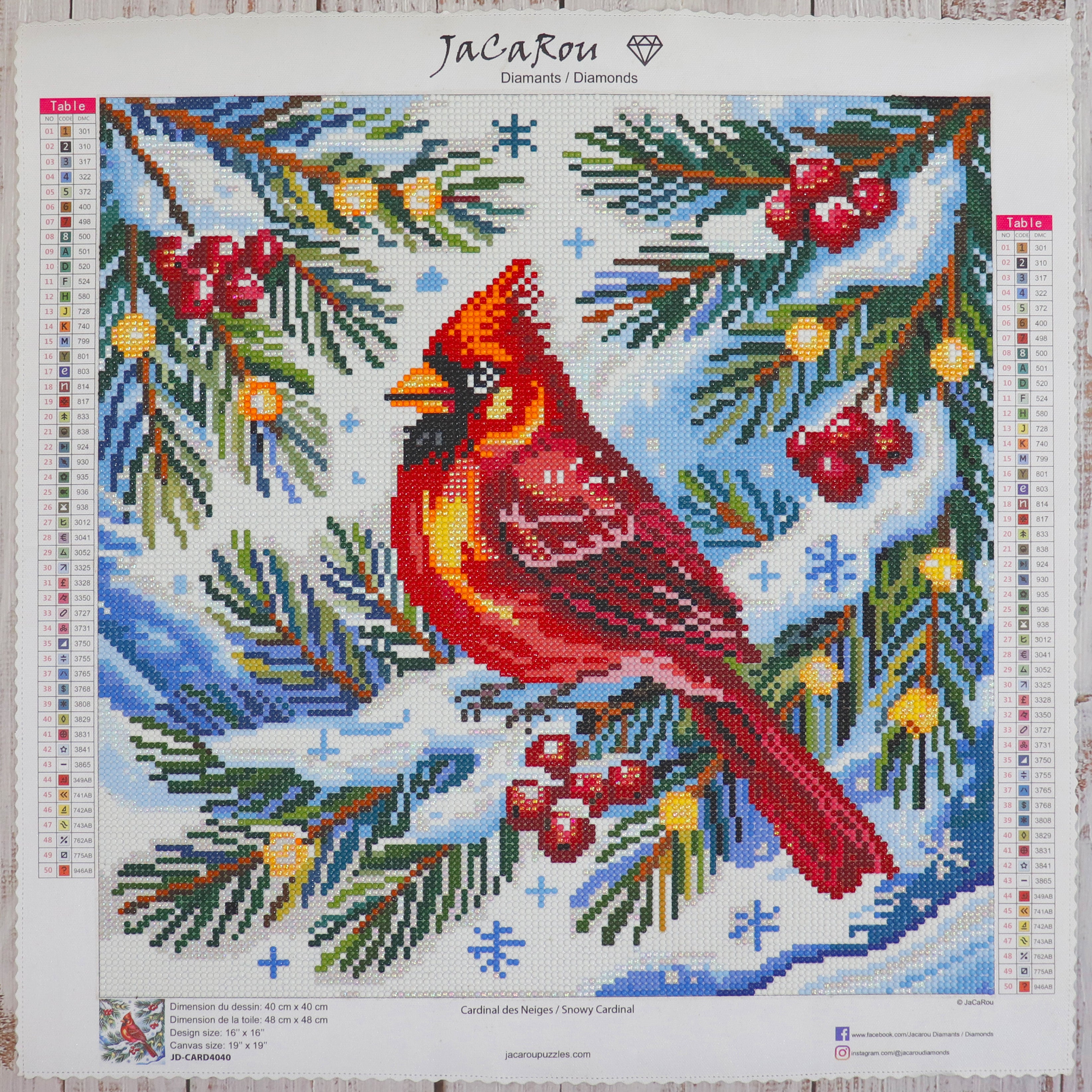 Broderie de diamant RONDS - CARDINAL DES NEIGES