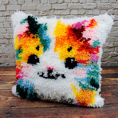 Points noués - Housse de coussin - CHAT