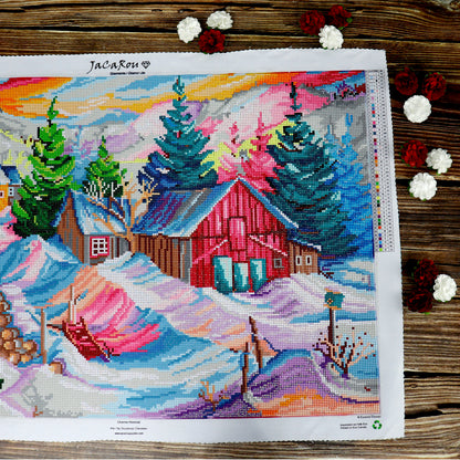Broderie de diamants RONDS - CHARME HIVERNAL