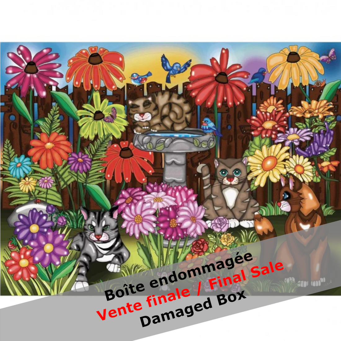 -30% DAMAGED BOX Puzzle 1000 pieces GARDEN CATS by ANIE MALTAIS