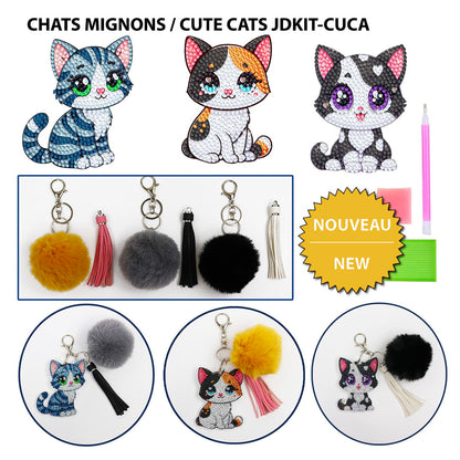 Kit de broderie décoration pour sacs - CHATS MIGNONS