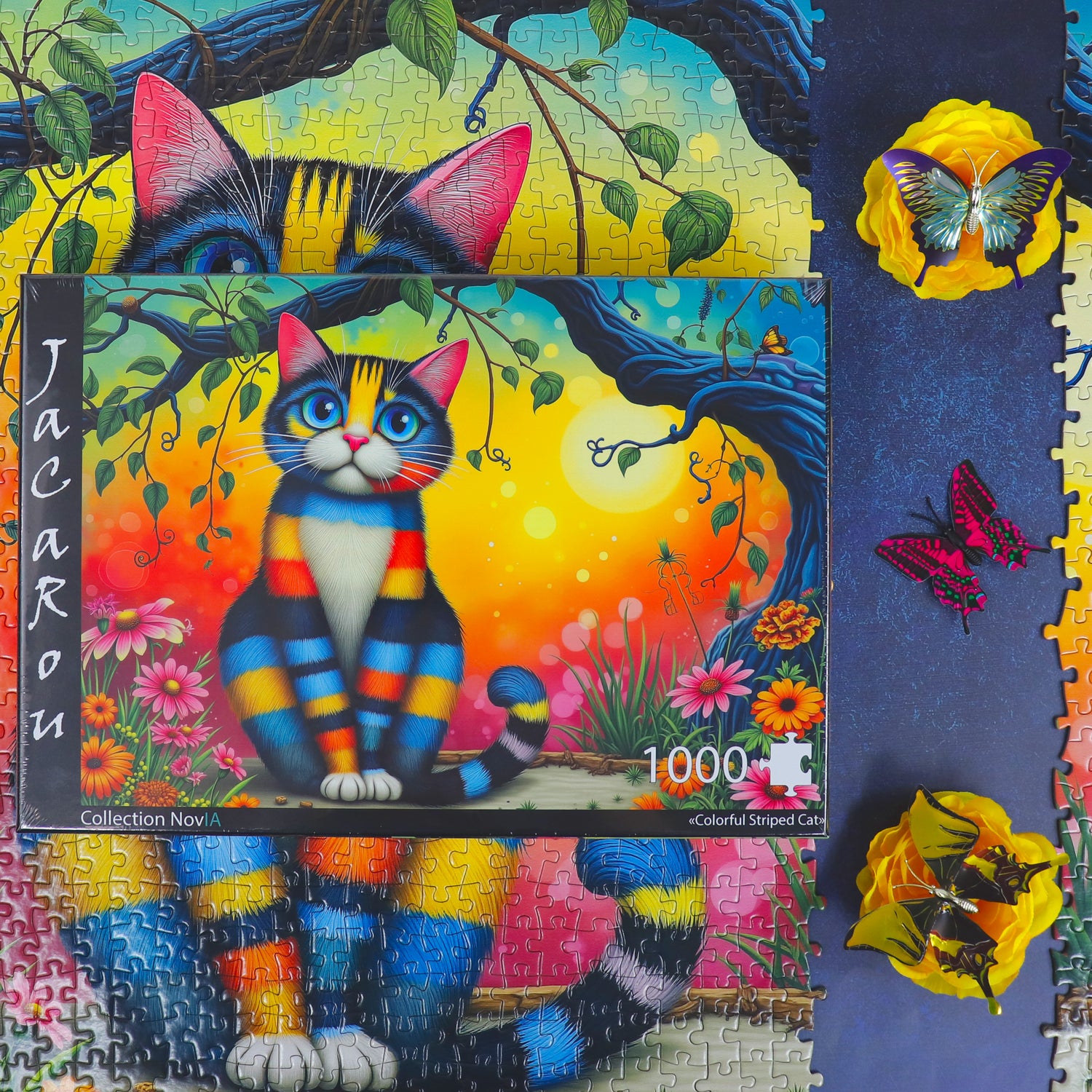 Puzzle - COLORFUL STRIPED CAT