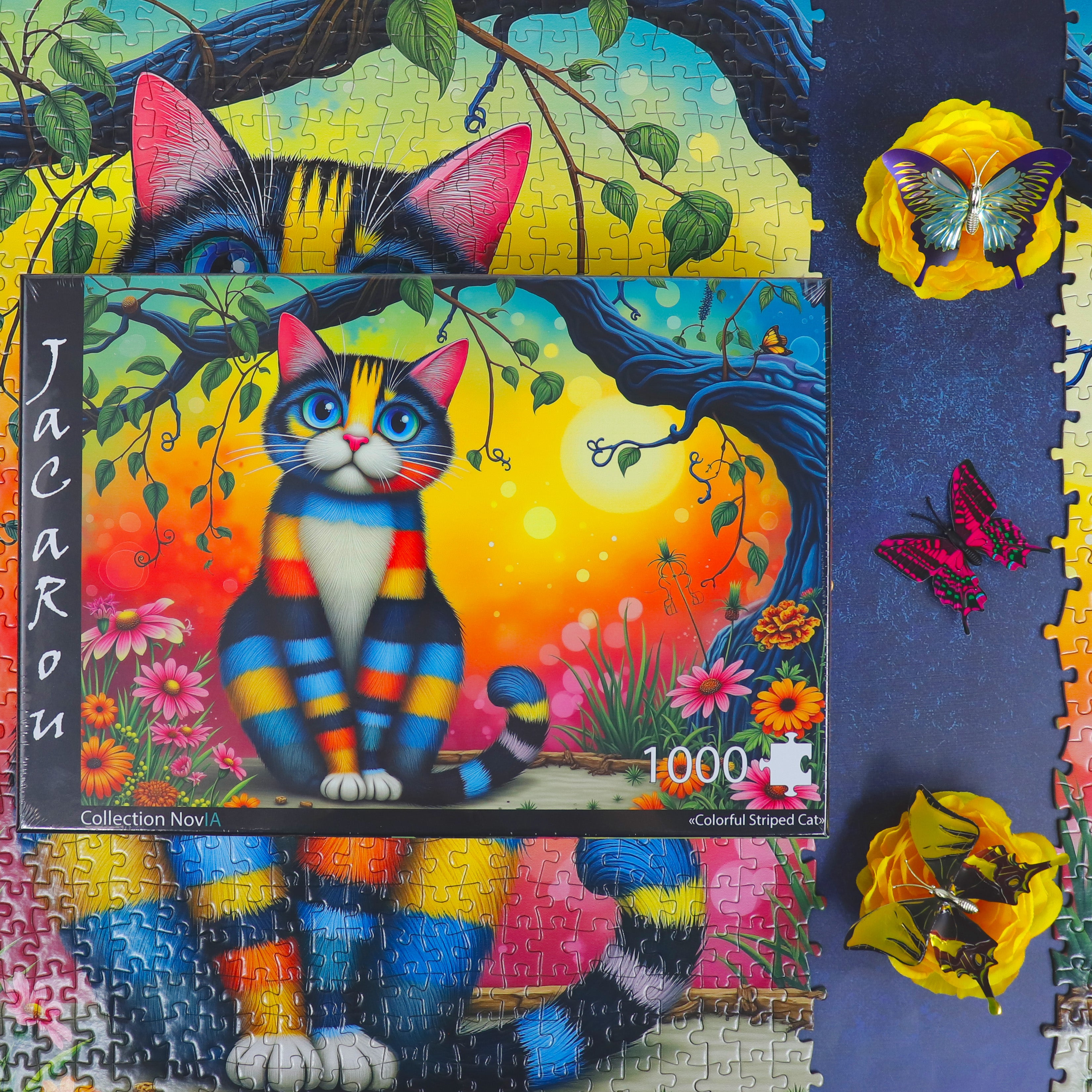 Puzzle - COLORFUL STRIPED CAT
