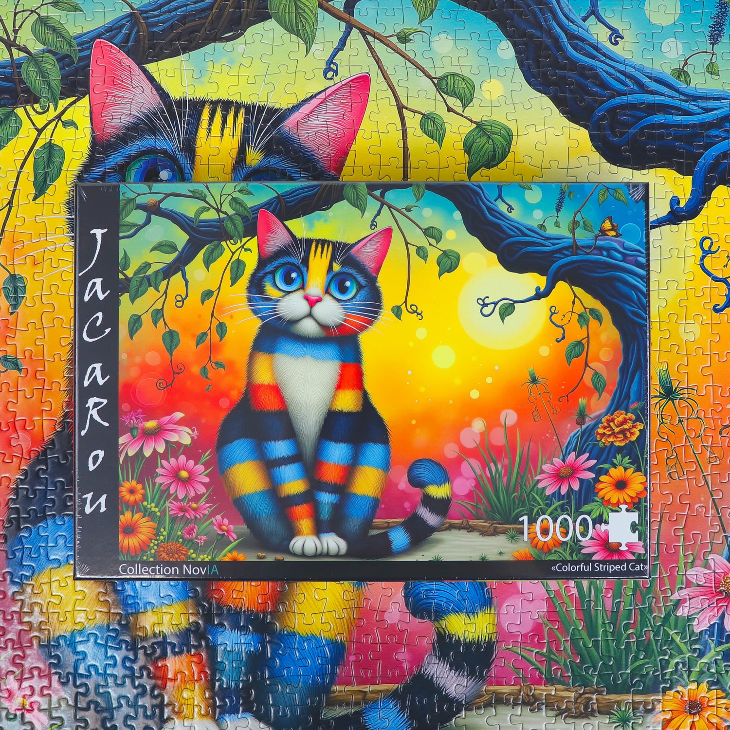Puzzle - COLORFUL STRIPED CAT