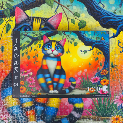 Puzzle - COLORFUL STRIPED CAT