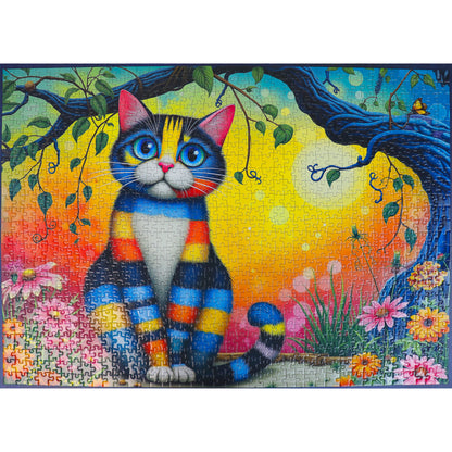 Puzzle - COLORFUL STRIPED CAT