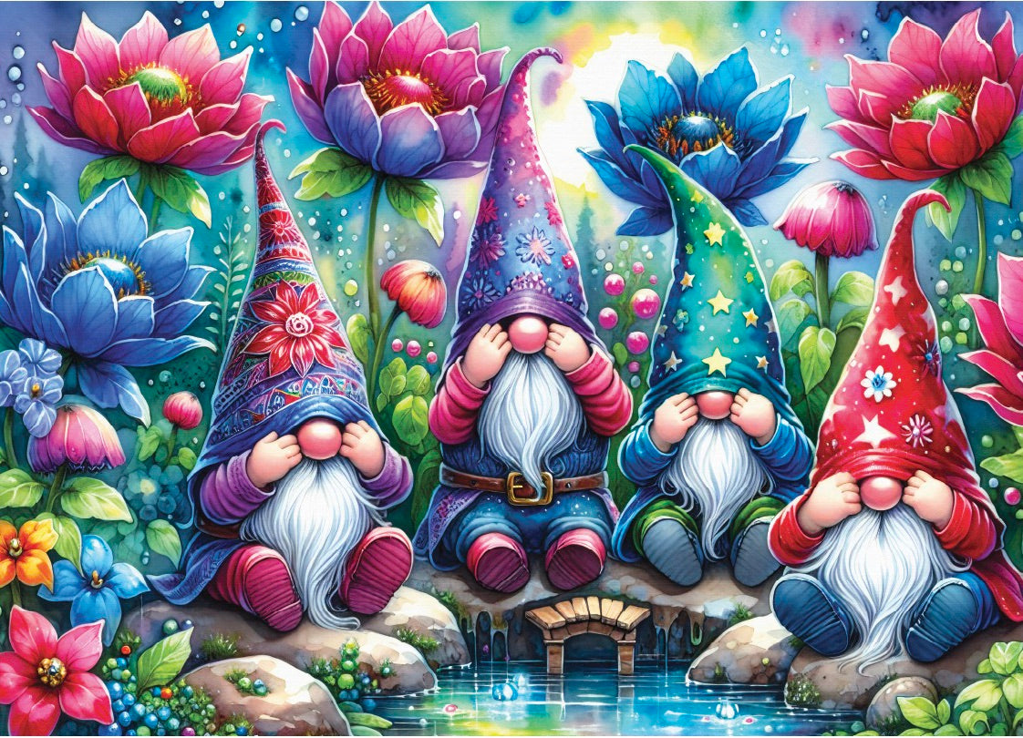 Puzzle - GNOMES AMONG FLOWERS