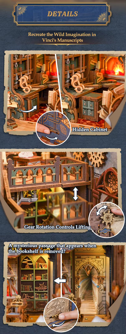 MINI-décor de bibliothèque - LEONARDO DA VINCI