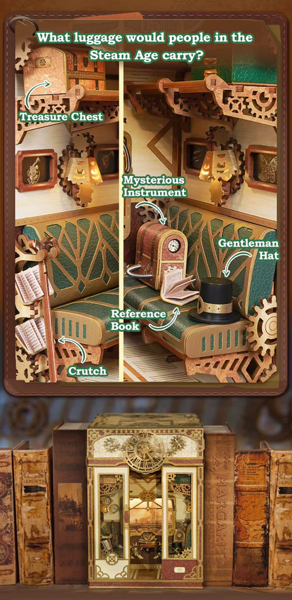 MINI-décor de bibliothèque- Cabine de train - STEAM FANTASY