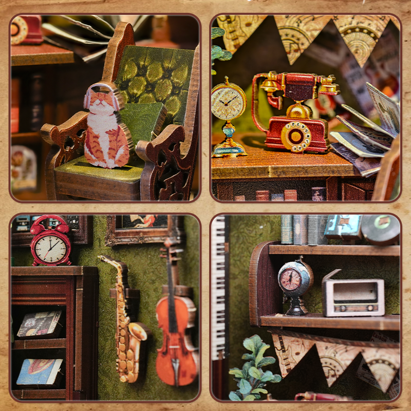 MINI-décor de bibliothèque - SOUVENIRS EN MUSIQUE