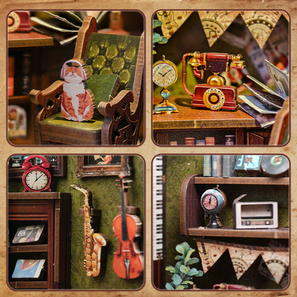 MINI-décor de bibliothèque - SOUVENIRS EN MUSIQUE