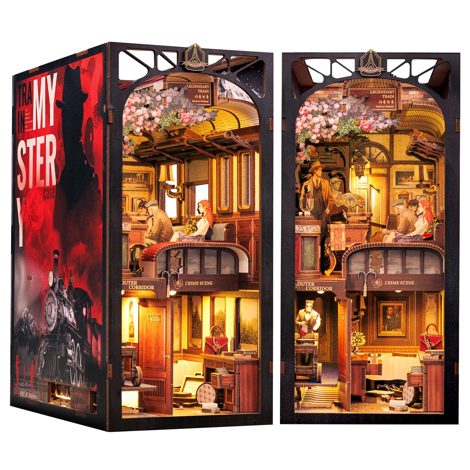 MINI-décor de bibliothèque - LE MYSTÈRE DU TRAIN