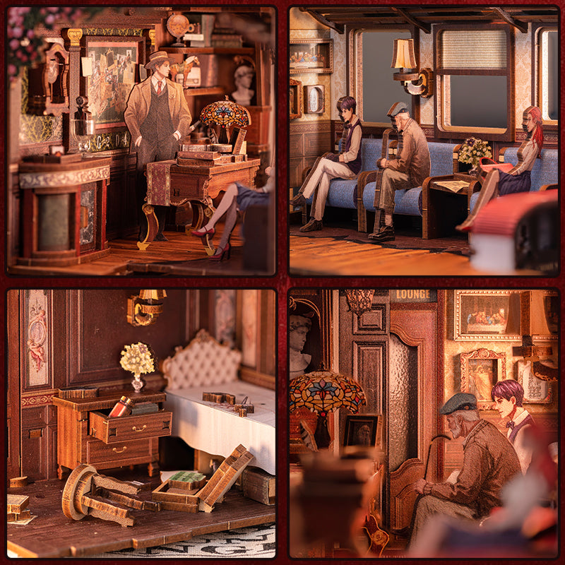 MINI-décor de bibliothèque - LE MYSTÈRE DU TRAIN