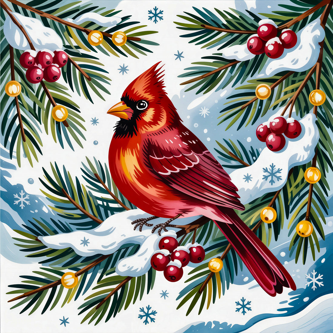 Broderie de diamant RONDS - CARDINAL DES NEIGES