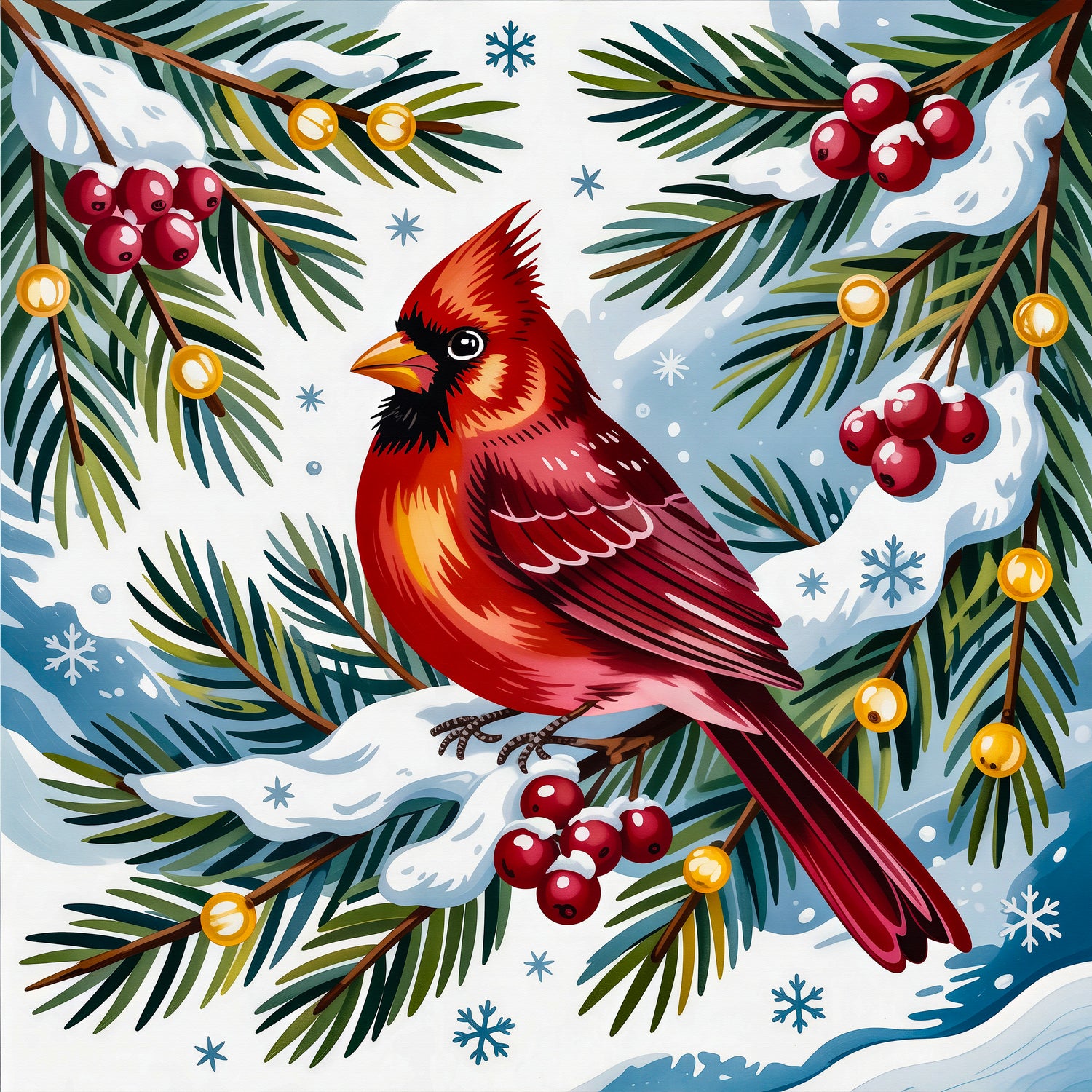 Broderie de diamant RONDS - CARDINAL DES NEIGES