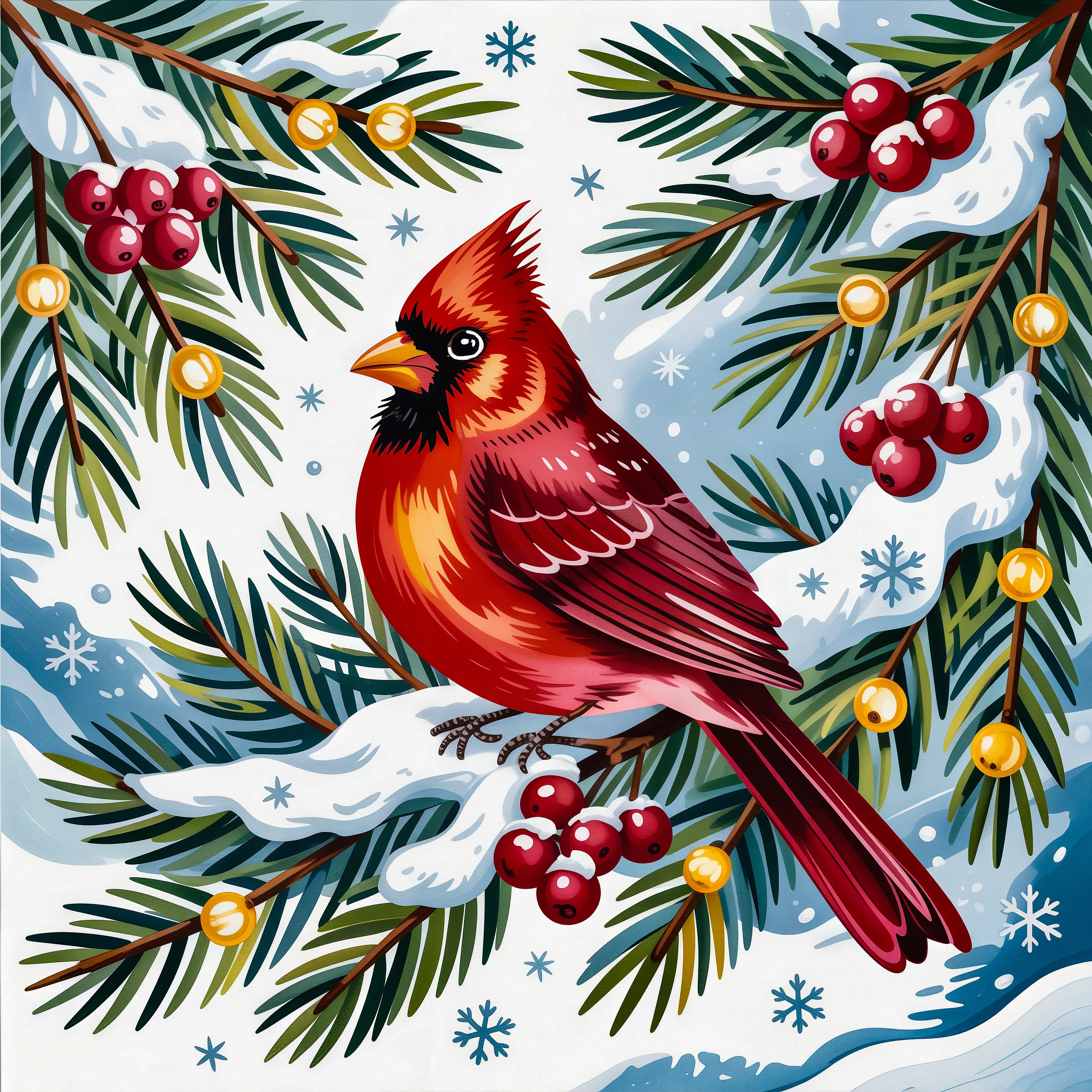 Broderie de diamant RONDS - CARDINAL DES NEIGES