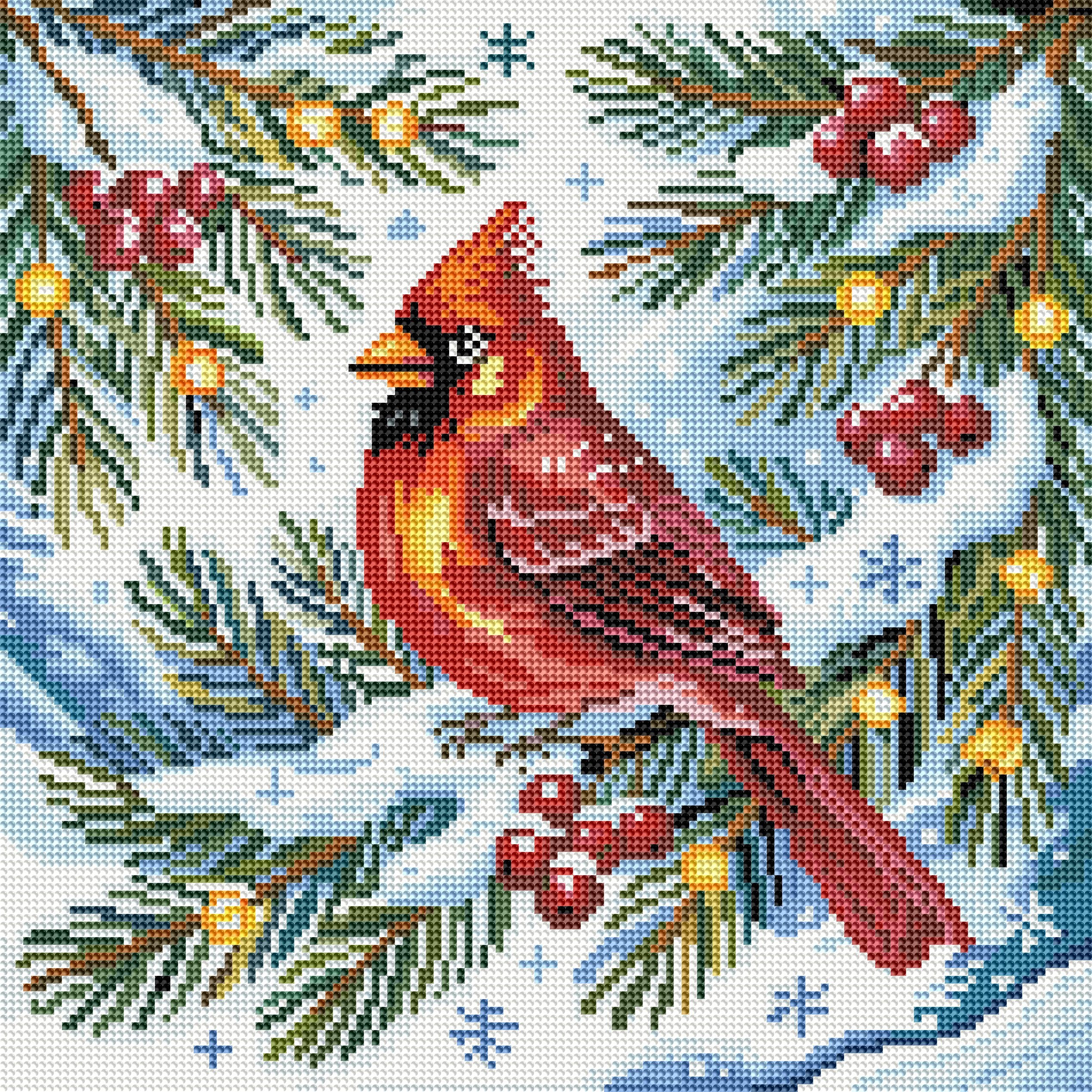 Broderie de diamant RONDS - CARDINAL DES NEIGES