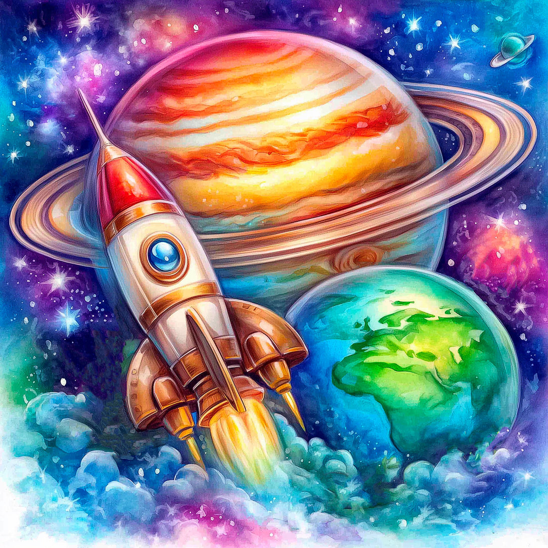 Broderie de diamants RONDS - FUSÉE