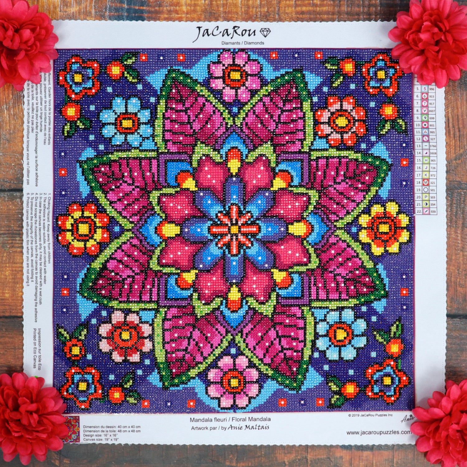 Broderie de diamants RONDS -  MANDALA FLEURI