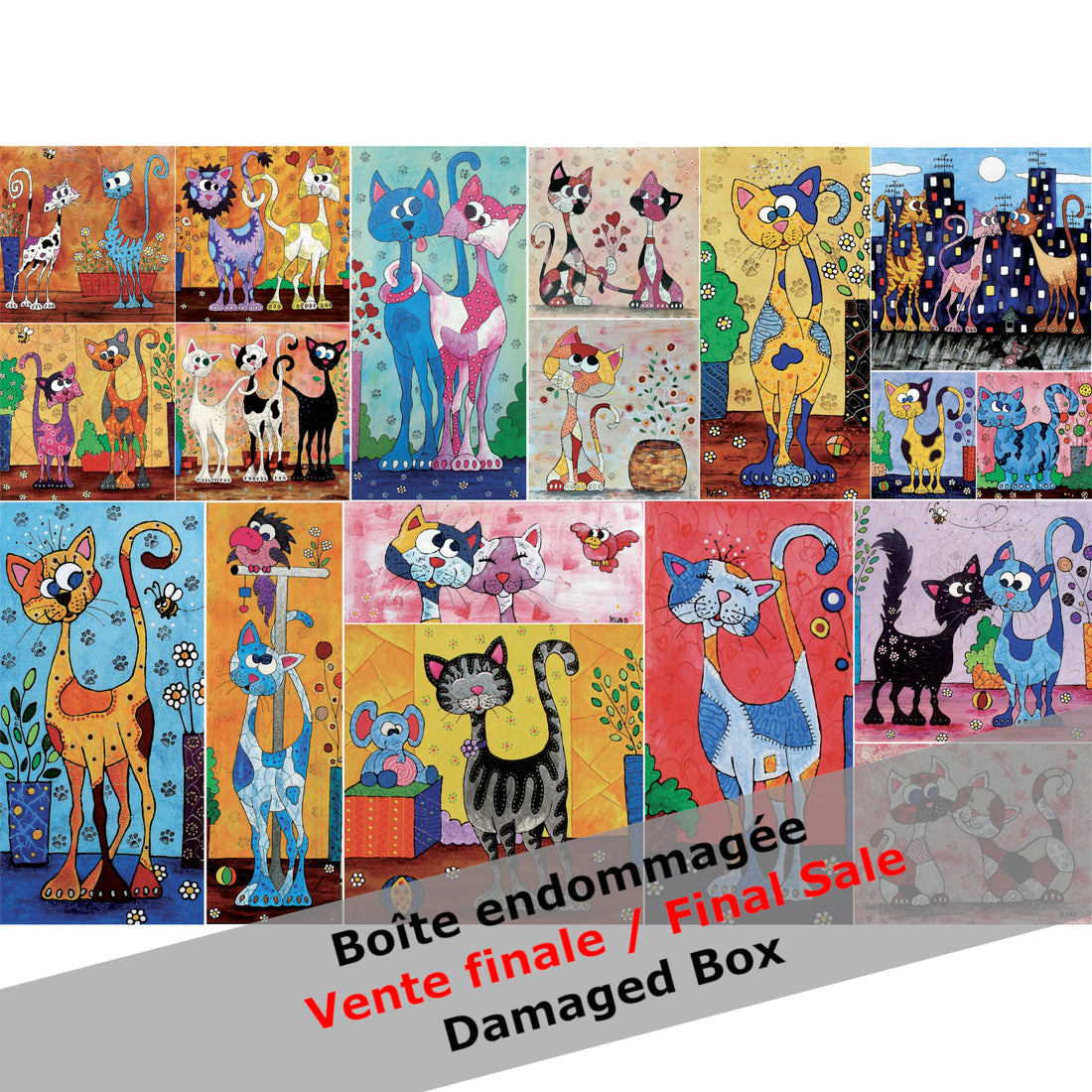 -30% DAMAGED BOX Puzzle 1000 pieces CATS EVERYWHERE! by KARO