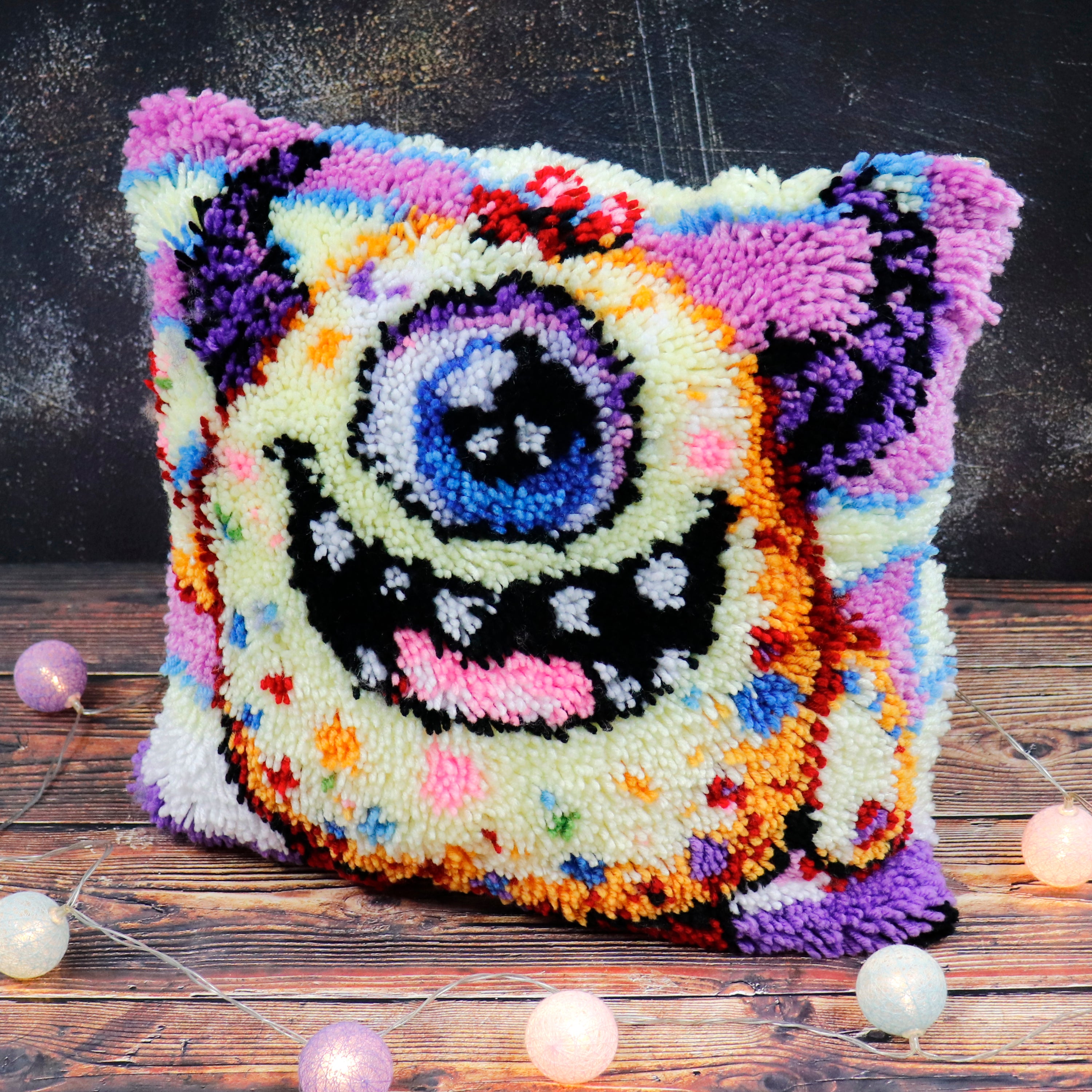 Latch Hook - Throw Pillow Cover Kit - MONSTER