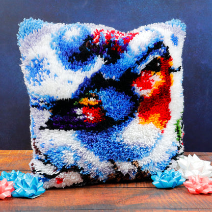 Latch Hook - Throw Pillow Cover Kit - WINTER BIRD