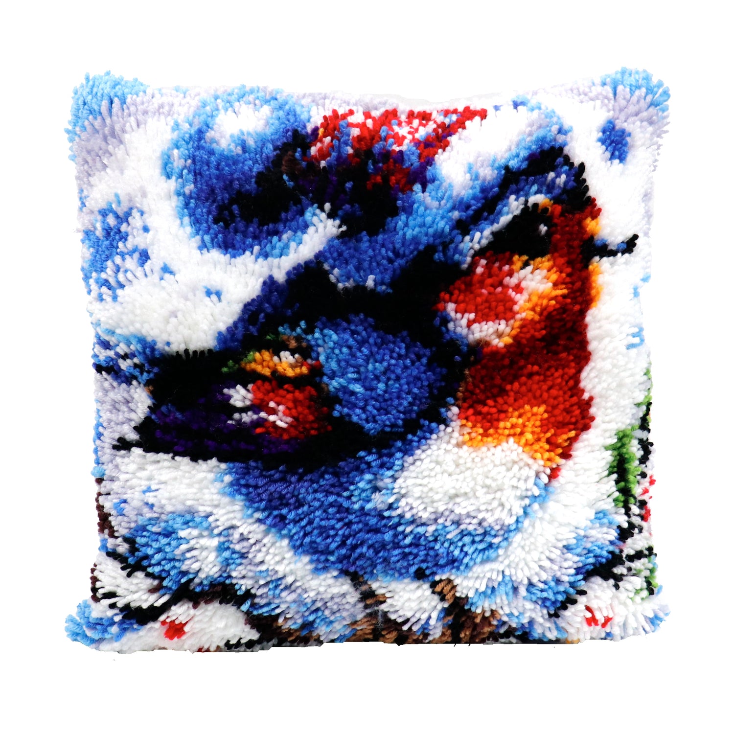 Latch Hook - Throw Pillow Cover Kit - WINTER BIRD