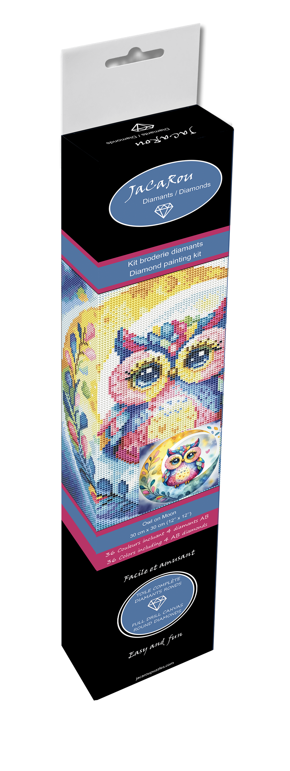 Broderie de diamants RONDS - OWL ON MOON