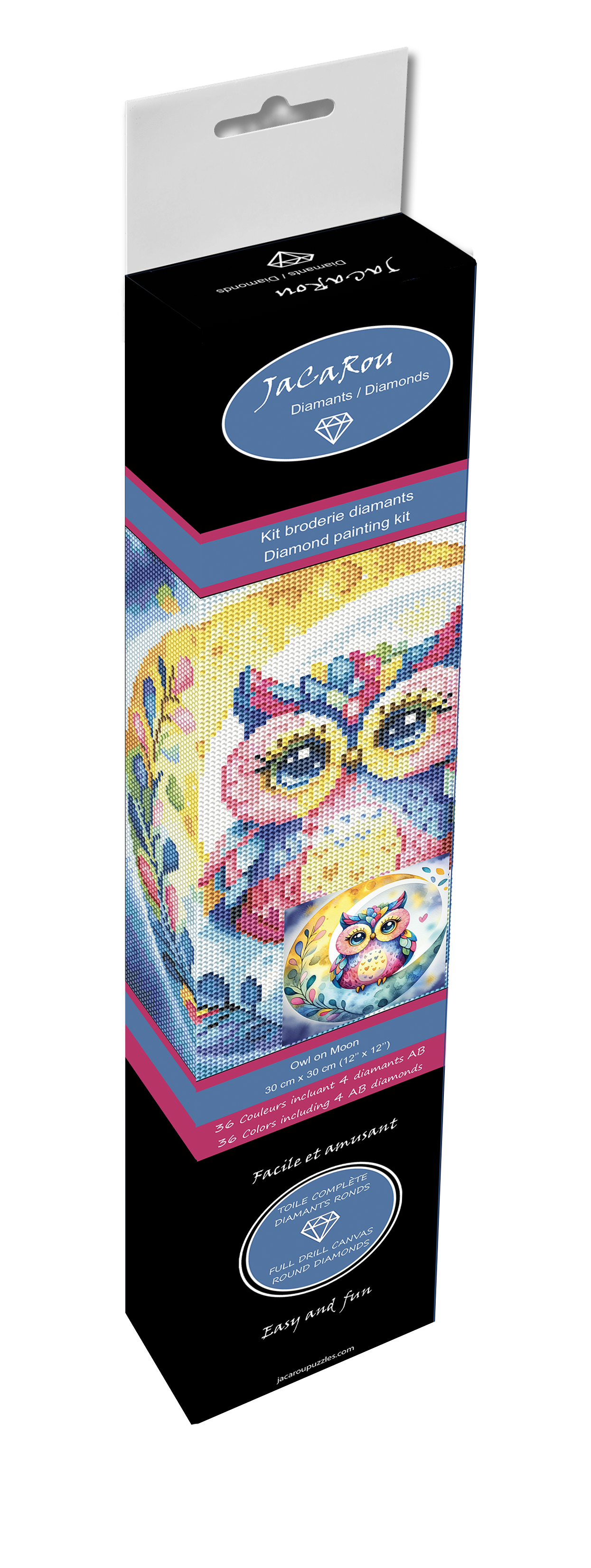 Broderie de diamants RONDS - OWL ON MOON