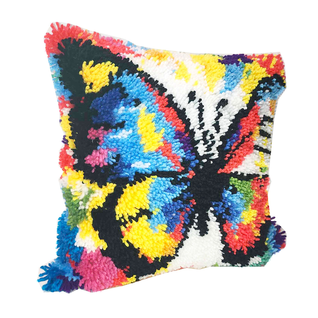 Latch Hook - Throw Pillow Cover Kit - BUTTERFLY