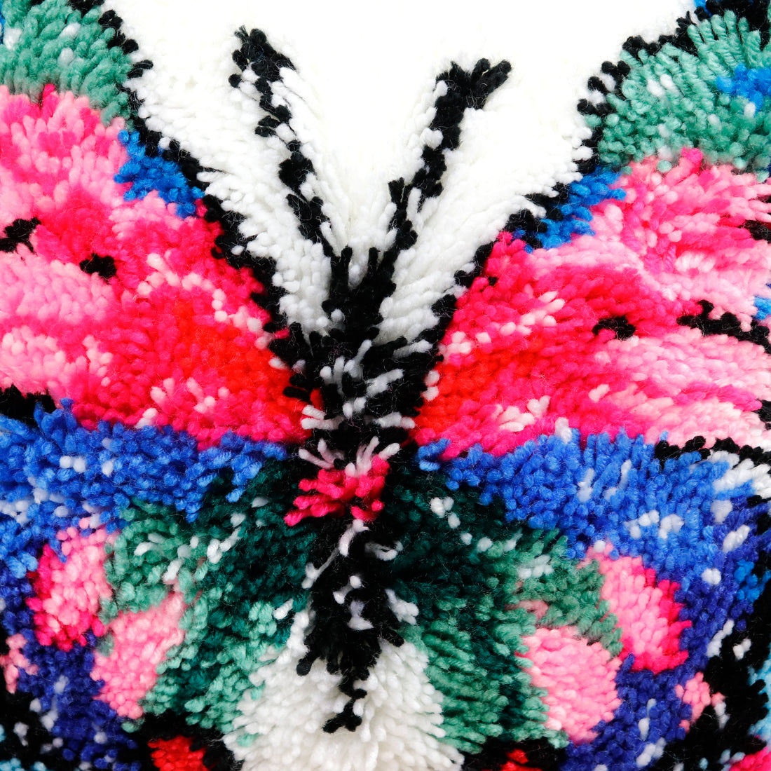 Points noués - Housse de coussin - PAPILLON BLEU