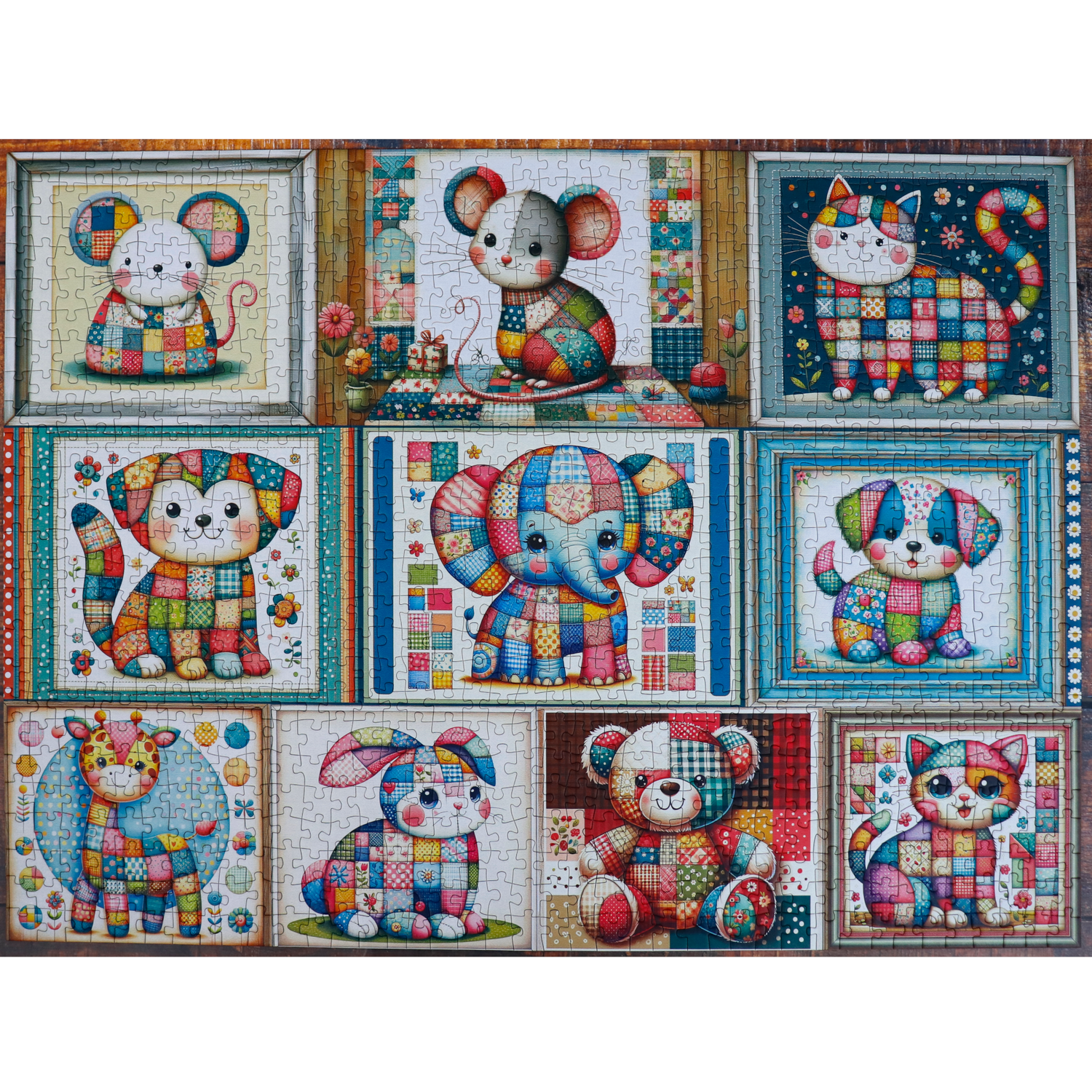 Puzzle - PATCHWORK ANIMAL PARADE